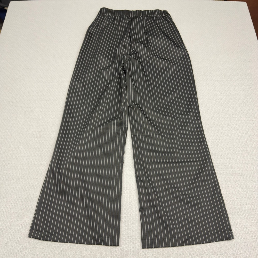 Halara Pants Womens S Black Pinstripe Pleated Wide Leg Trousers Career Office